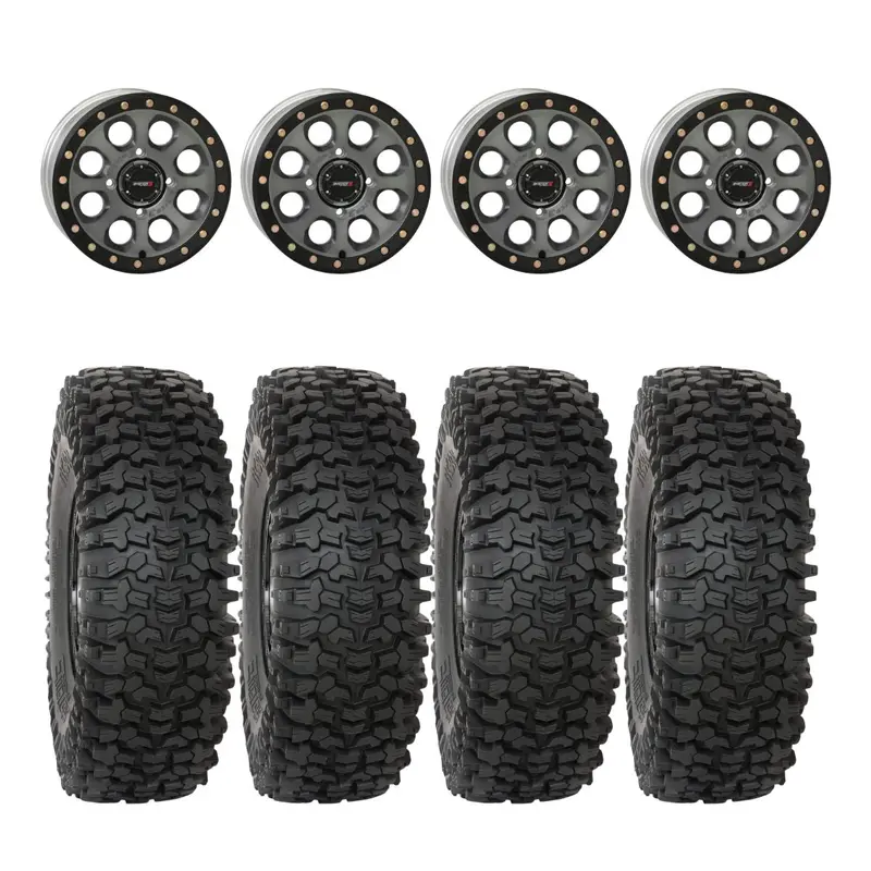 System 3 Titanium Sb-7 Beadlock & System 3 Rc500s 8 Ply Rock Crawler Wheel & Tire Kit 1