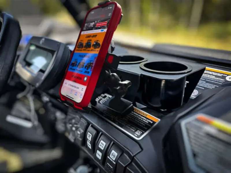 Thumper Fab Can-Am Commander Integrated V2 Cup Holder & Dash Phone Mount 2