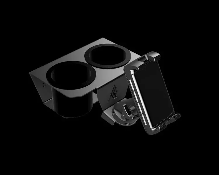 Thumper Fab Can-Am Commander Wireless Phone Charger With Integrated Cup Holder Dash Mount 1