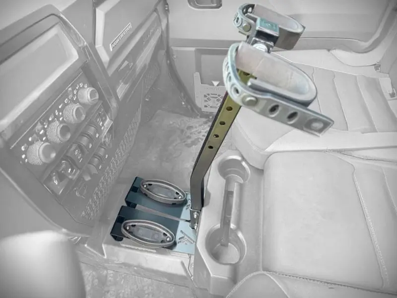Thumper Fab Polaris Ranger Xp 1000 Gun Mount - Center Floor Mount 1