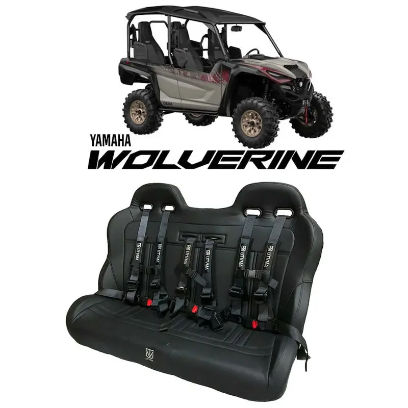 Utvma '18-'25 Yamaha Wolverine X4 Rear Bench Seat W/ Harnesses 1