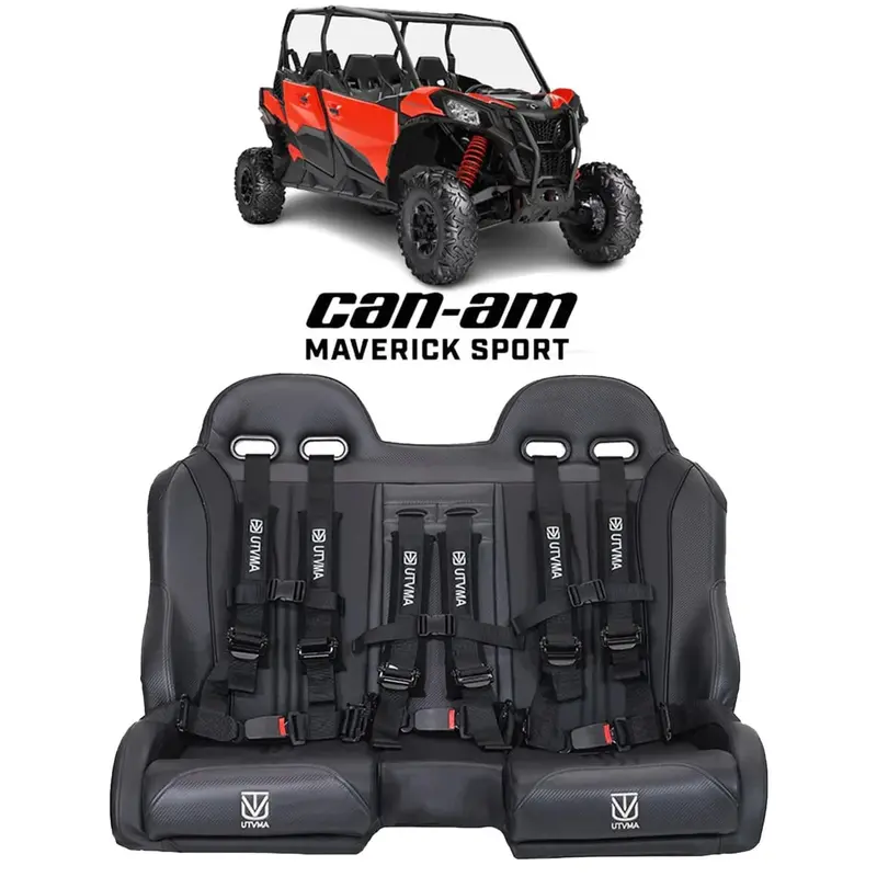 Utvma '19-'25 Can-Am Maverick Sport Max Front Bench Seat W/ Harnesses 1