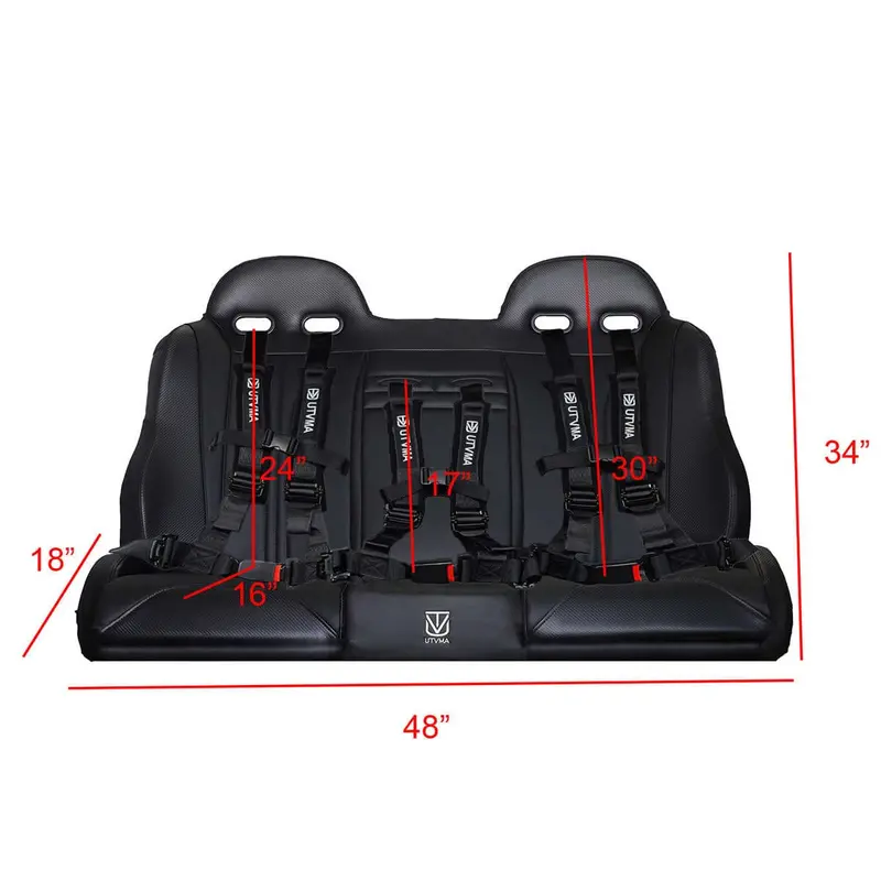 Utvma '23-'25 Kawasaki Krx 4 Rear Bench Seat W/ Harnesses 10