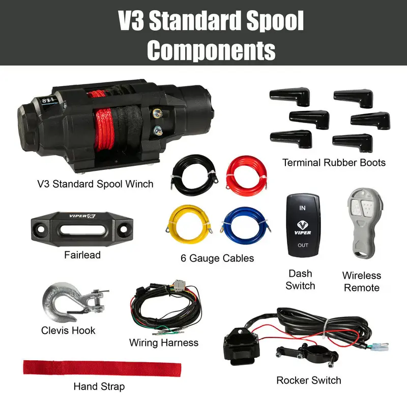 Viper V3 Standard Spool Utv Winch 2