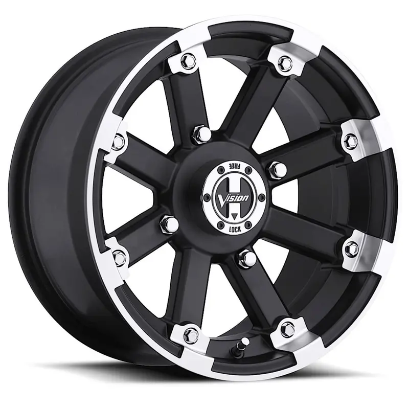 Vision Wheel 4 Lug 393 Lock Out - Matte Black Machined Lip 1