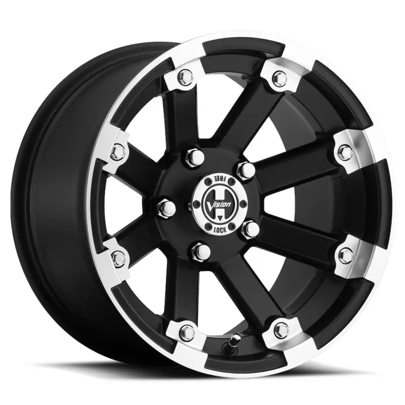 Vision Wheel 5 Lug 393 Lock Out - Matte Black Machined Lip 1
