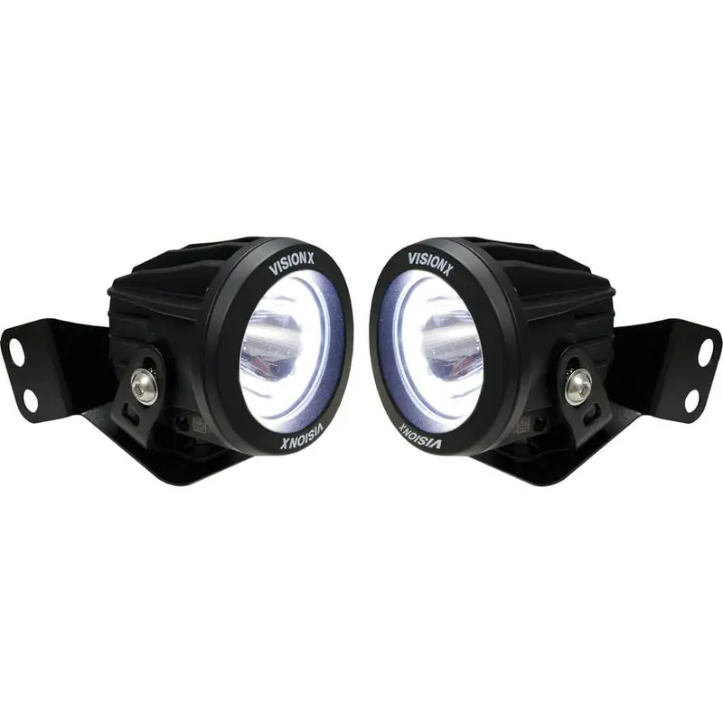 Vision X 08-19' Polaris Rzr A-Pillar Mounts With 2 Xil-Oprh115 Lights 1