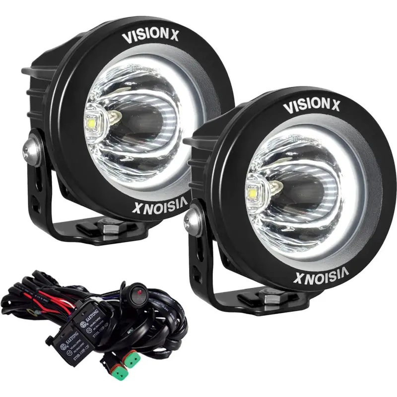 Vision X 3.7" Optimus Round 15º White Halo Light Kit 1