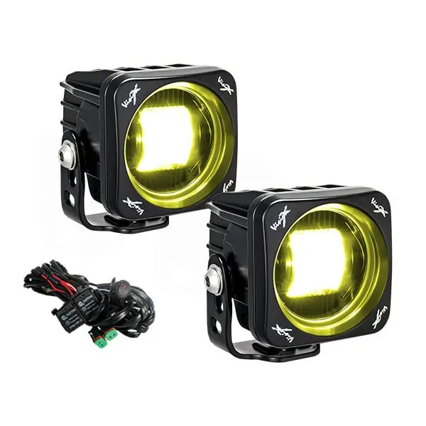 Vision X 3" Square Cg2 Sae Led Light Cannon Kit 4