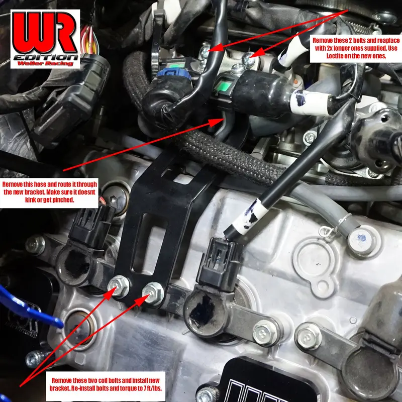 Weller Racing Yamaha Yxz1000r Upper Throttle Body Bracket Kit - Wr Edition 2