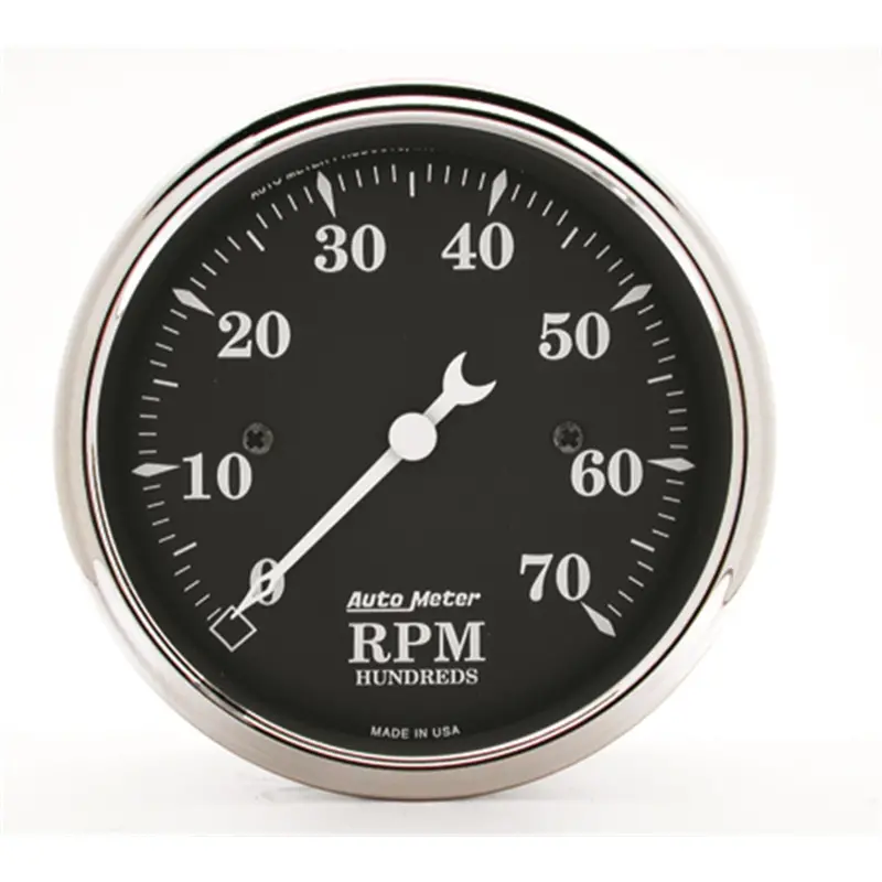 Autometer 1798 Classic-Style 3-1/8 Inch Tachometer – 7,000 Rpm, In-Dash Mount, Old Tyme Black Face 1