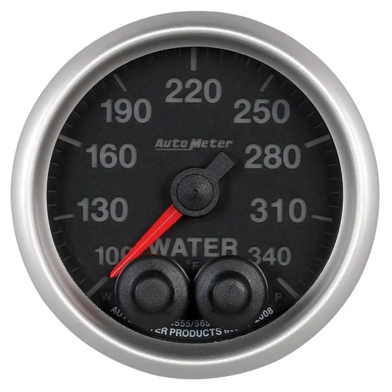 Autometer Elite Water Temperature Gauge – 2-1/16", 340°F Range, Stepper Motor With Peak/Warn 1