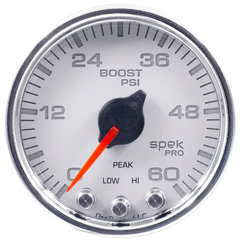 Autometer P30411 2-1/16" Boost Gauge – 60 Psi Range, Stepper Motor, White/Chrome Face 1