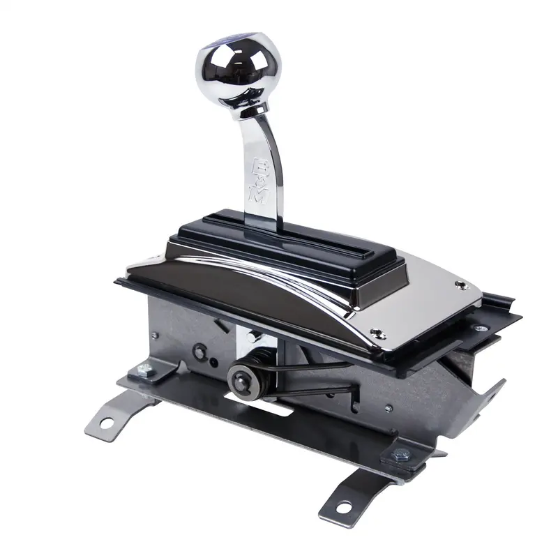 B&M Quicksilver Automatic Shifter – Ratchet-Style 3-Speed Floor Shifter With Silver Finish 1