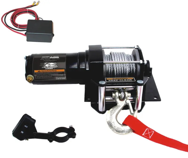Bulldog Winch 2,000 Lb Atv Winch With 40 Ft Synthetic Rope & Mini Rocker Switch (15002) 1