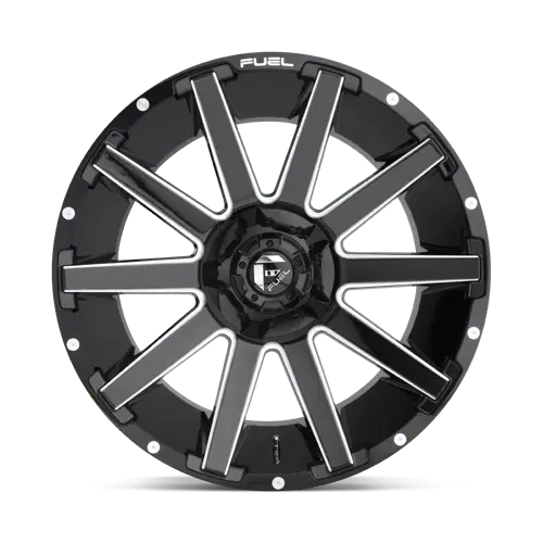 Fuel D61520002647 Forged Alloy Wheel – 20X10 In., 5X4.5/5.0 In. Dual-Pattern, Gloss Black With Machined Lip, -18Mm Offset 1