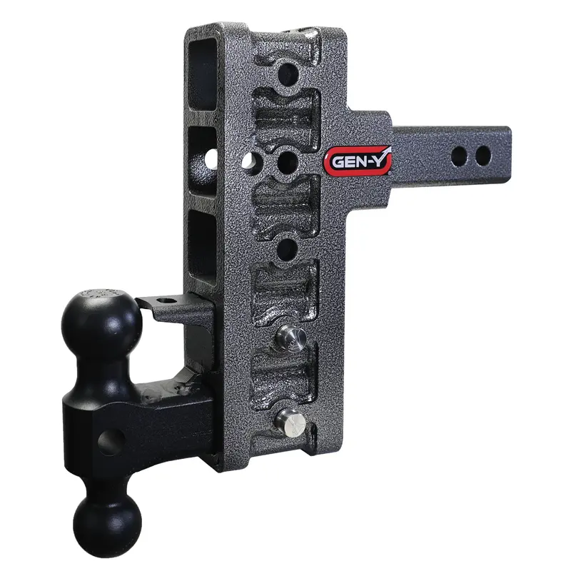 Gen-Y Mega-Duty Dual-Ball Pintle Hitch – 2" Offset Shank, 7.5" Drop, 16K Gtw 1