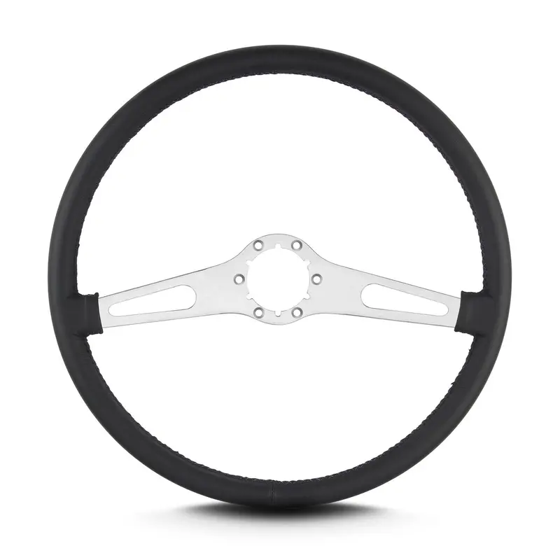 Lokar 67201 Lecarra Teardrop Steering Wheel – 15" Diameter, Black Finish, Dual Brushed Spokes 1