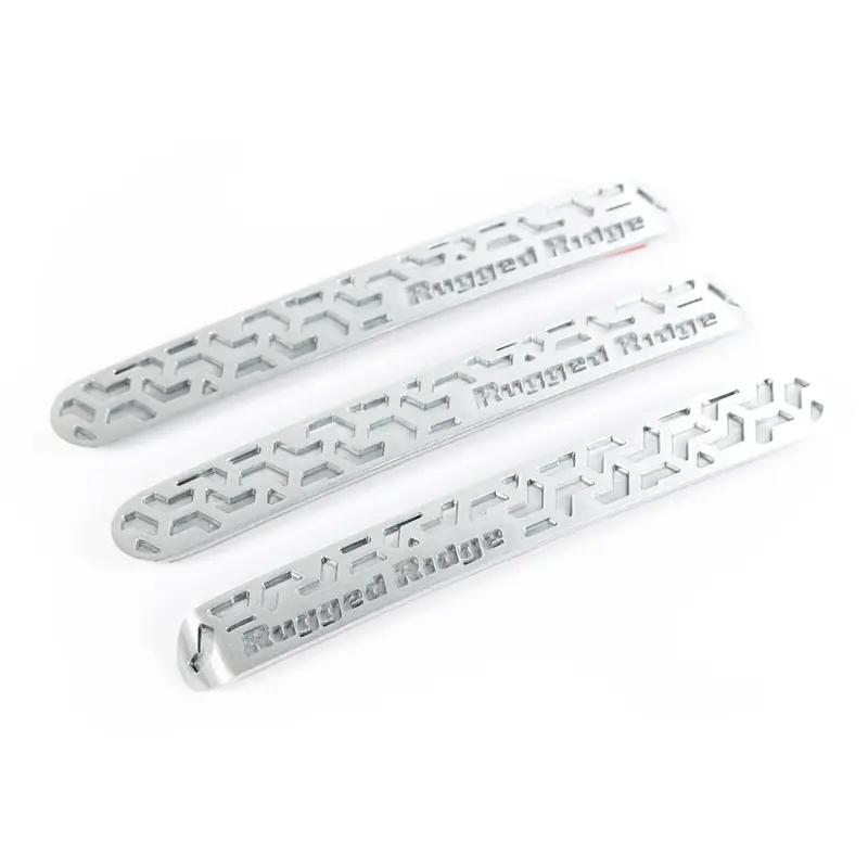 Rugged Ridge Brushed Tread Front Door Handle Inserts – 3-Piece Set 1