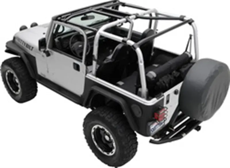 Smittybilt 76901 Src 7-Piece Roll Cage Kit – Gloss Black Finish For 2007–2010 Jeep Wrangler Jk 2-Door 1