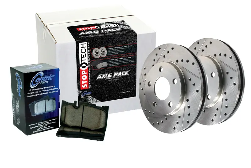 Stoptech 928.62008 Front Select Sport Brake Kit – Drilled & Slotted Rotors With Pads 1