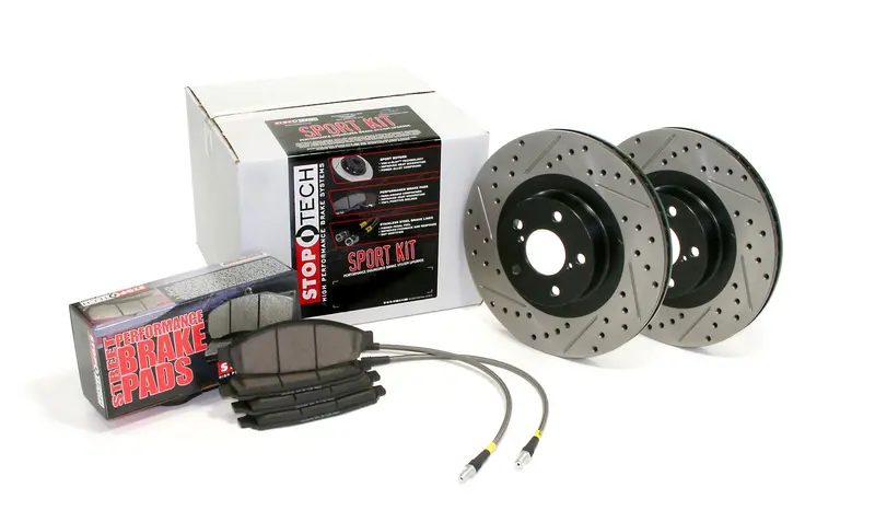 Stoptech Sport Brake System – Drilled & Slotted Rotors With Stainless Brake Lines (4-Wheel) 1
