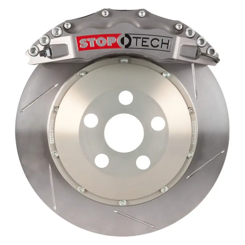 Stoptech Trophy Sport Big Brake Kit – Front Slotted Two-Piece Rotors & Silver Calipers 1